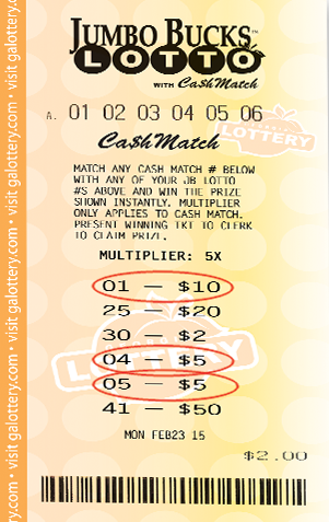 Jumbo Bucks - Cashmatch slip